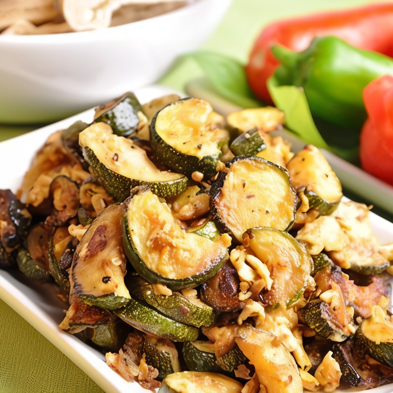 Закуска из цукини со сметаной из кешью