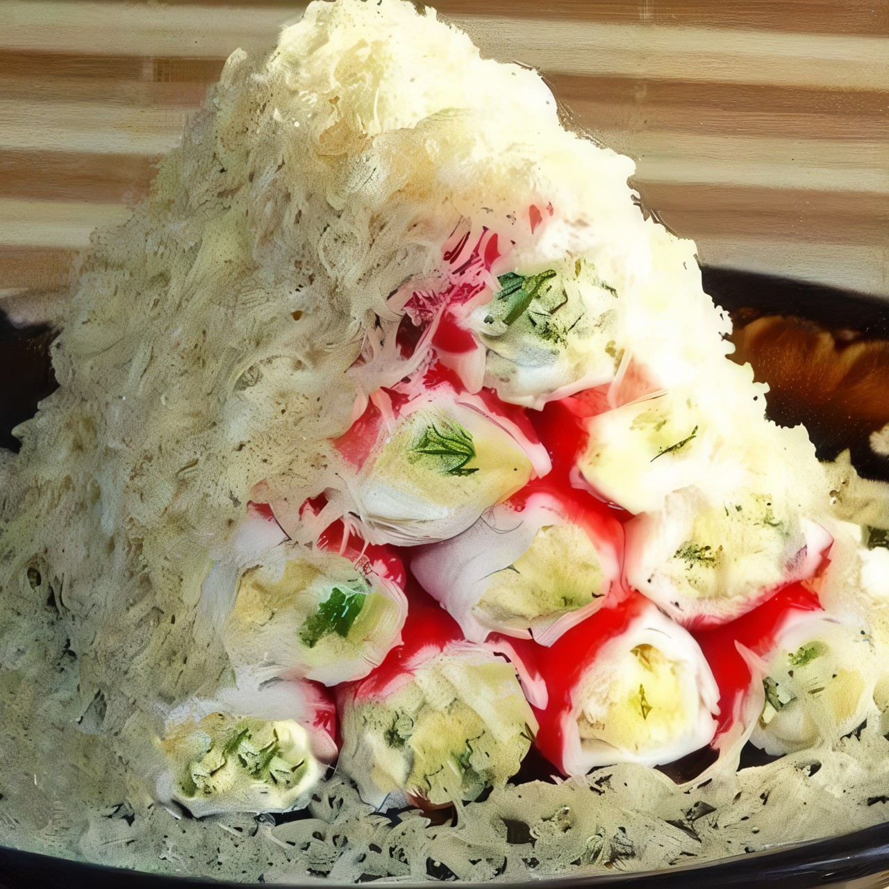 Закуска из крабовых палочек с сыром и зеленью