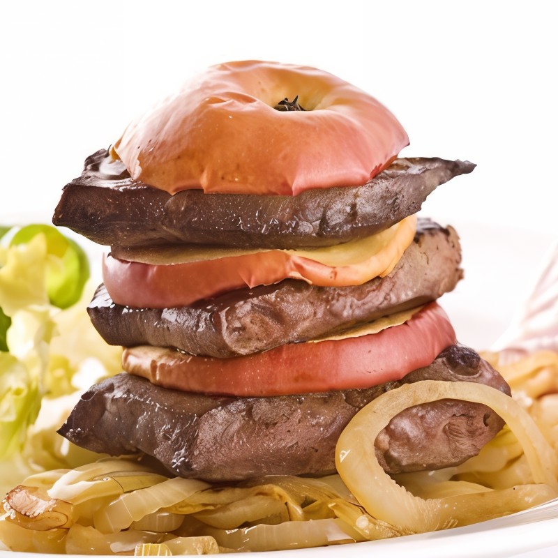 Закуска из печени, яблок и лука