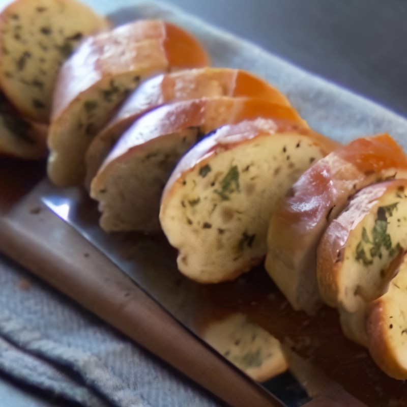 Закусочный багет с сыром и зеленью