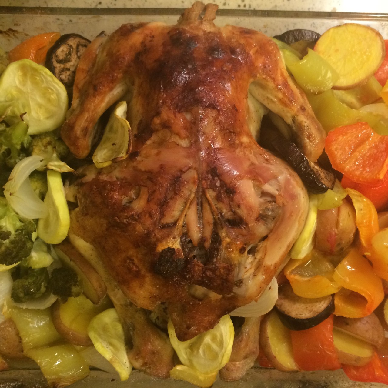 Запеченая курица с картофелем и перцем