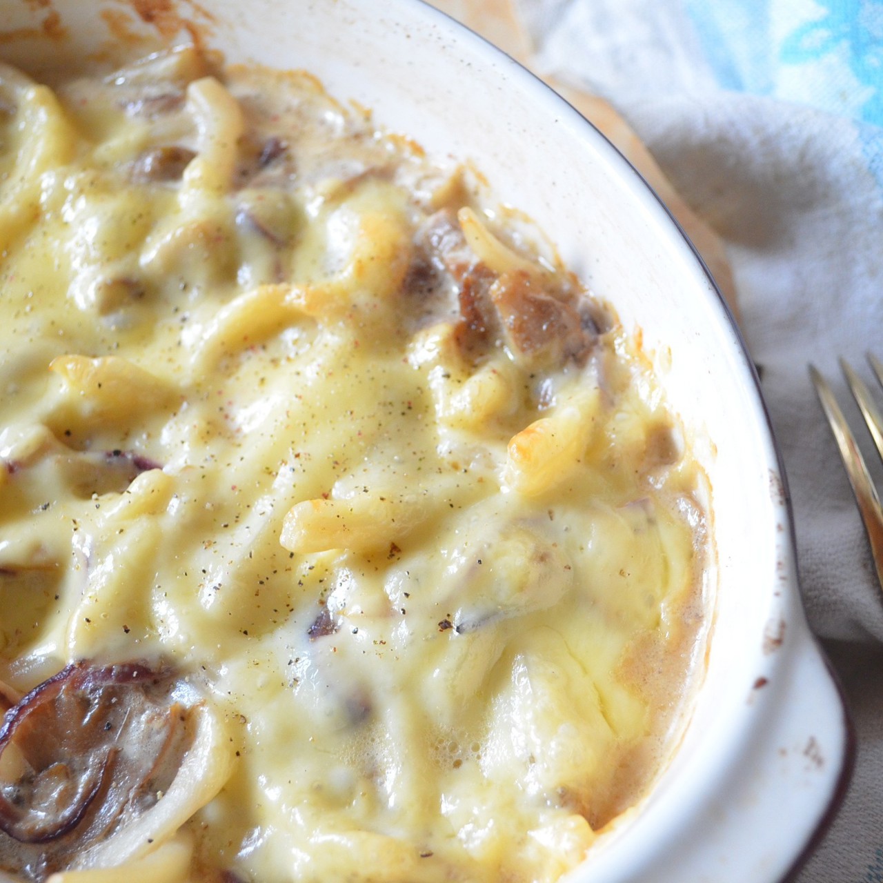 Запеченые кальмары с грибами