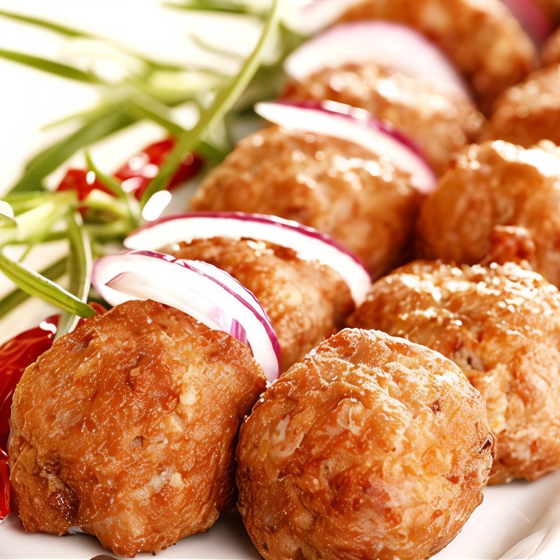 Запеченые куриные шарики в томатной пасте