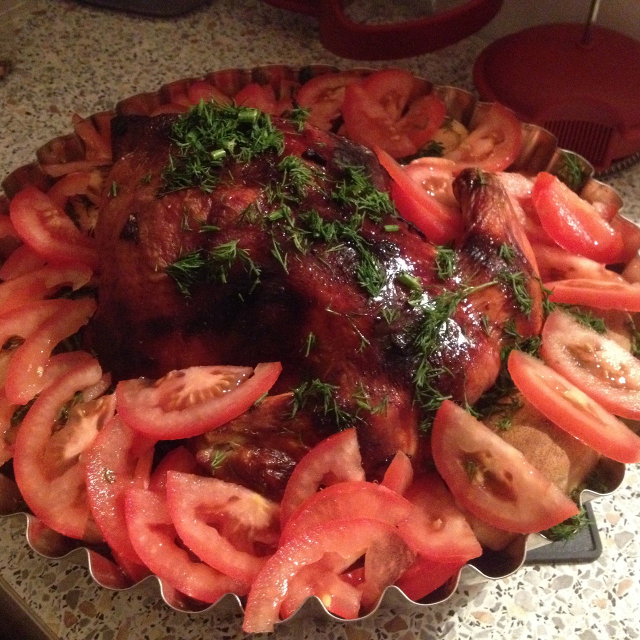 Запеченная курица с картофелем