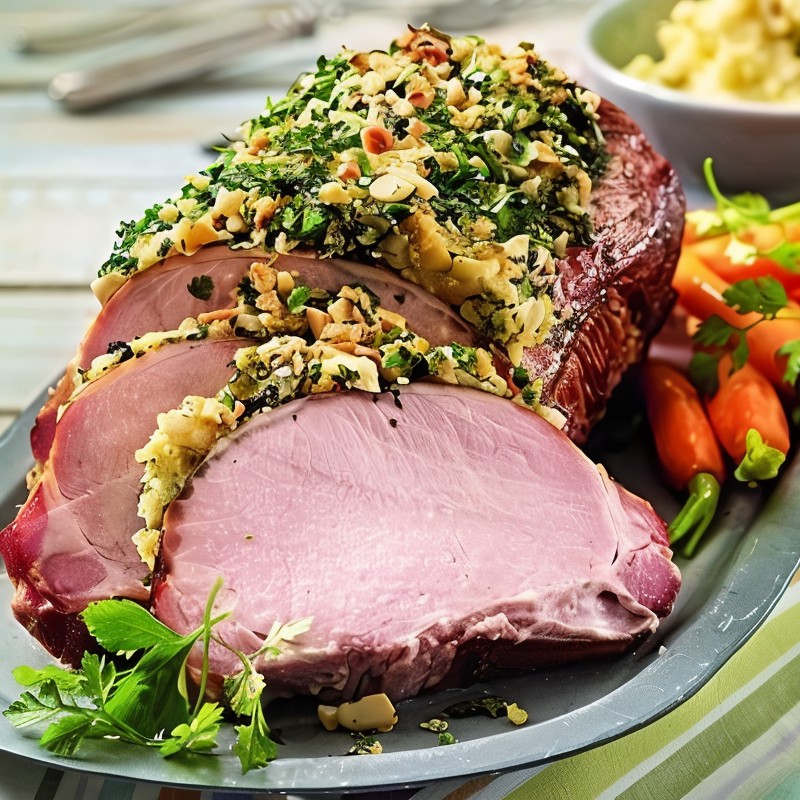 Запеченная свинина с ореховой корочкой