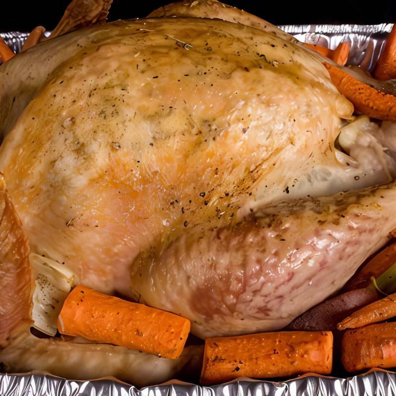 Запеченная в мешке индейка с сельдереем и луком