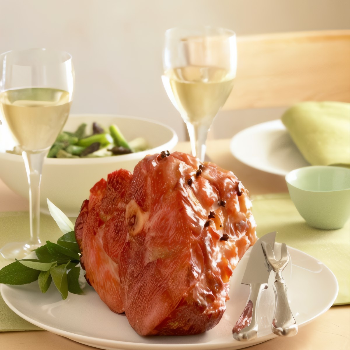 Запеченная ветчина в глазури из гуавы и рома