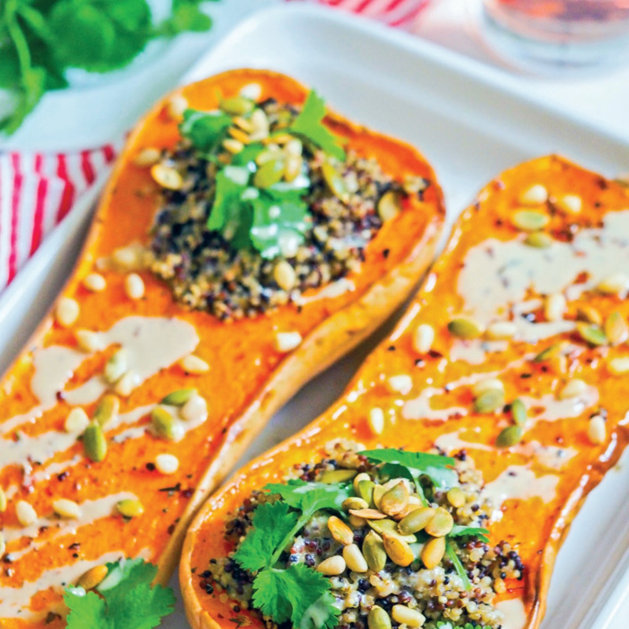 Запеченная тыква с киноа