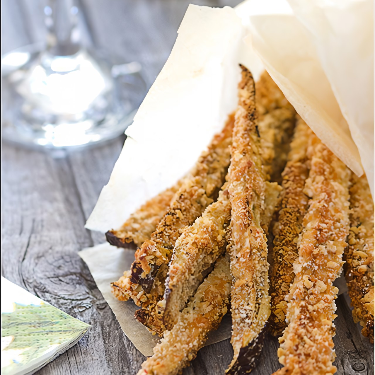 Запеченные баклажанные палочки