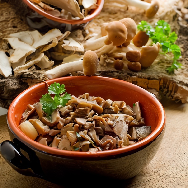 Запеченные грибы с чесноком и травами