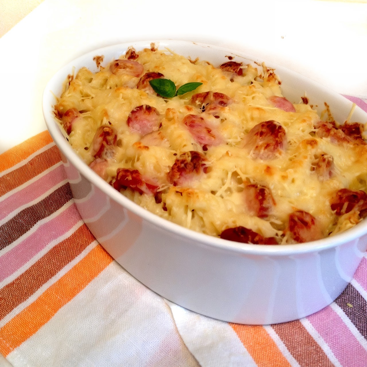 Запеченные макароны в сливочном соусе