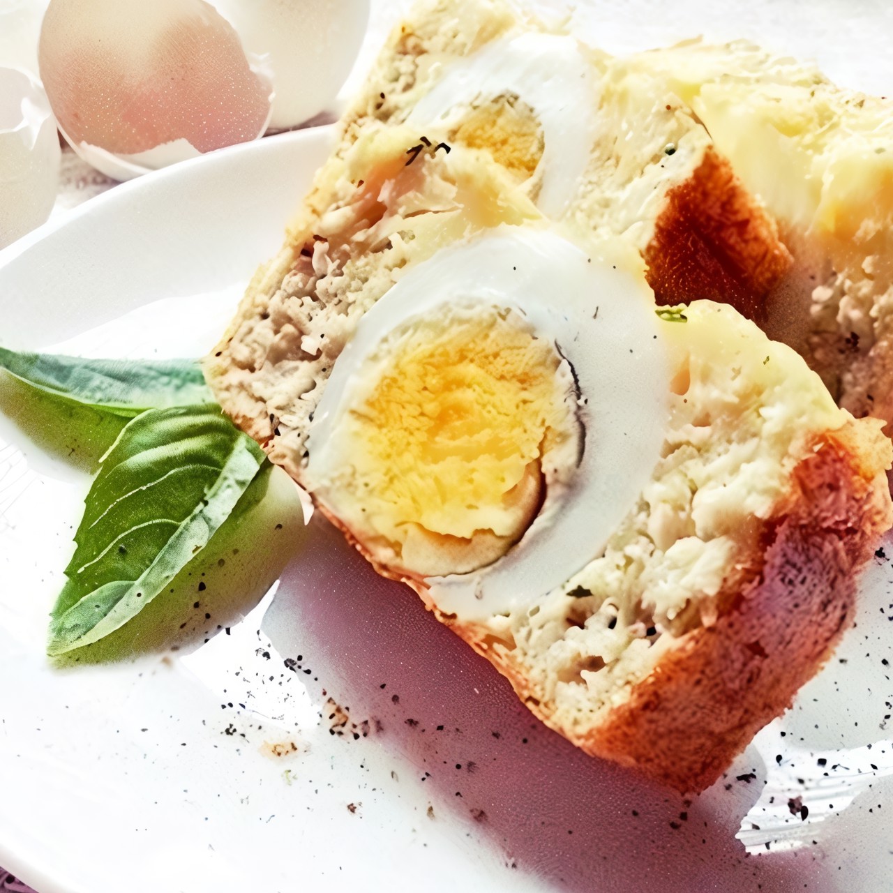 Запеченный омлет с куриным филе