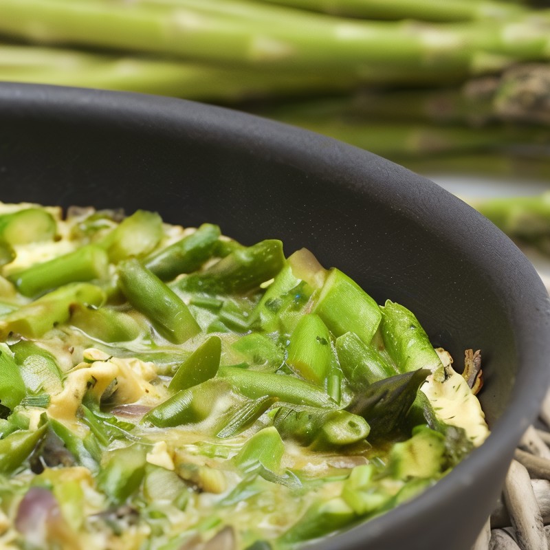 Запеченный омлет со спаржей