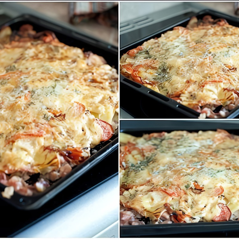 Запеченное мясо под шубой