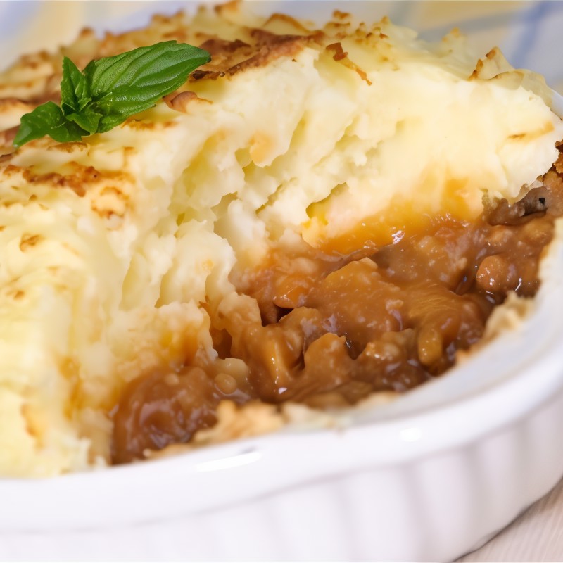 Запеканка из фарша и картофельного пюре