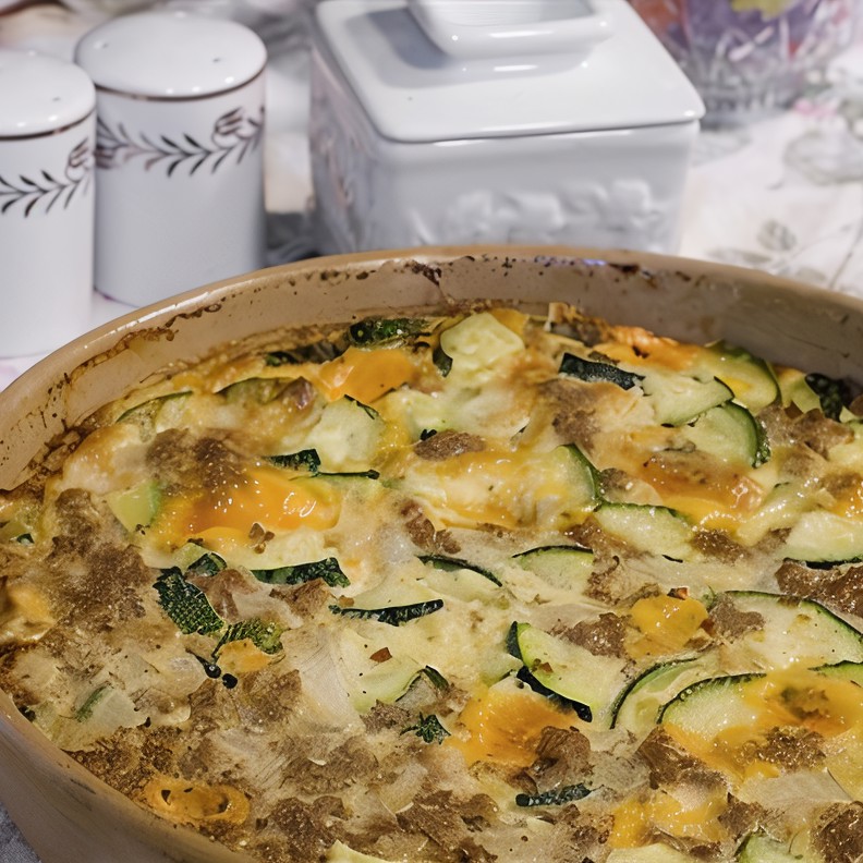 Запеканка из кабачков с мясом и сыром