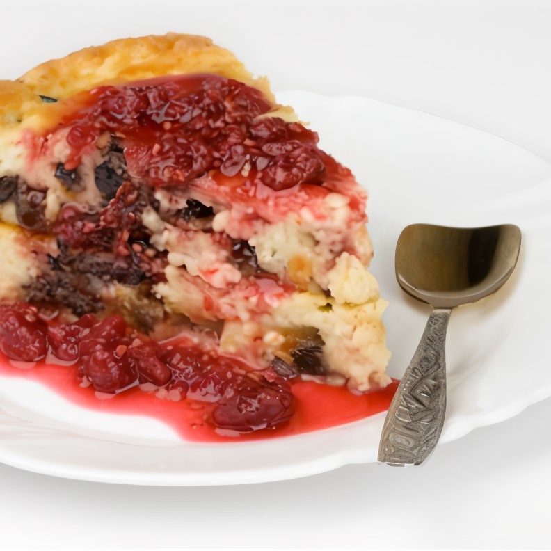 Запеканка из творога и фруктов