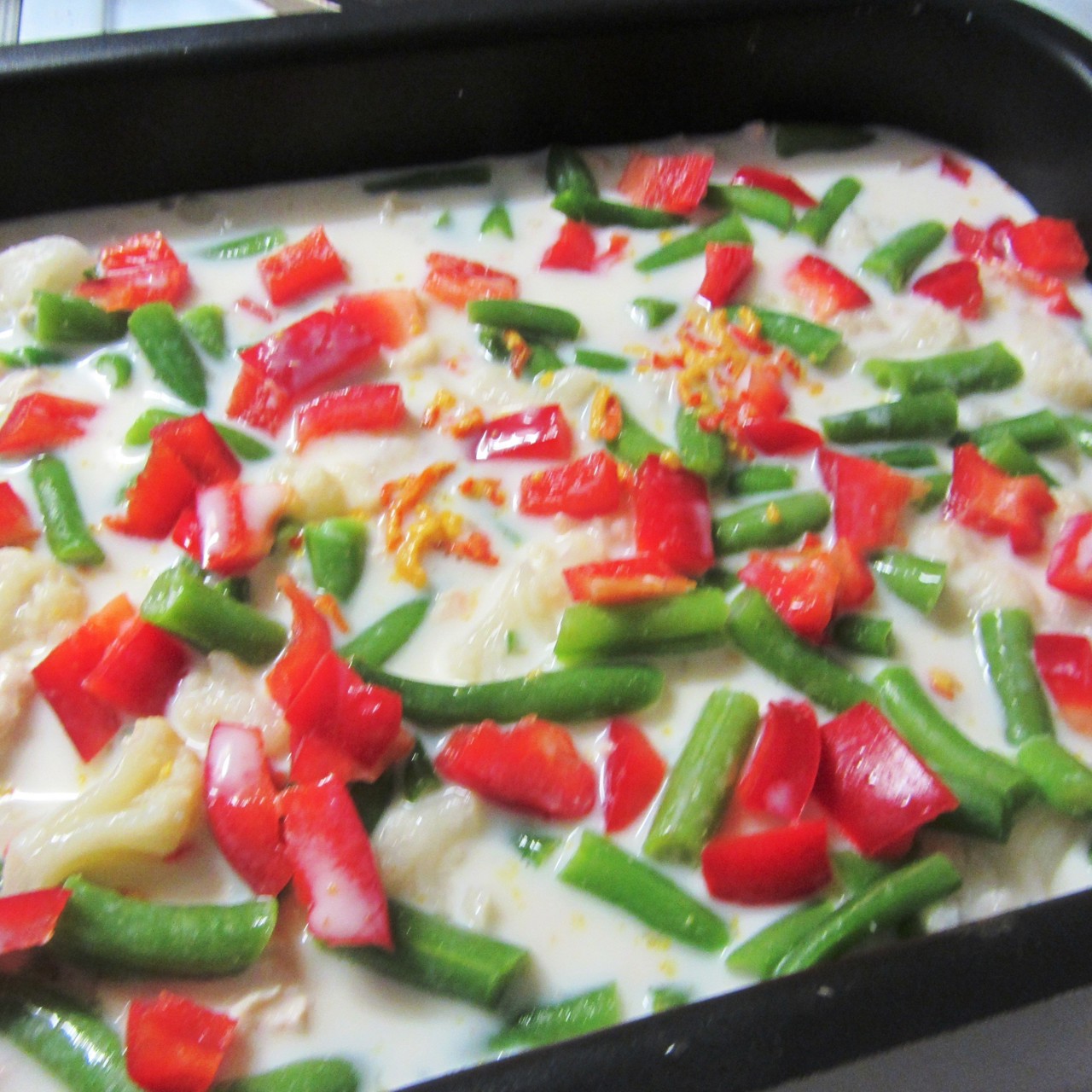 Запеканка с куриным филе и овощами