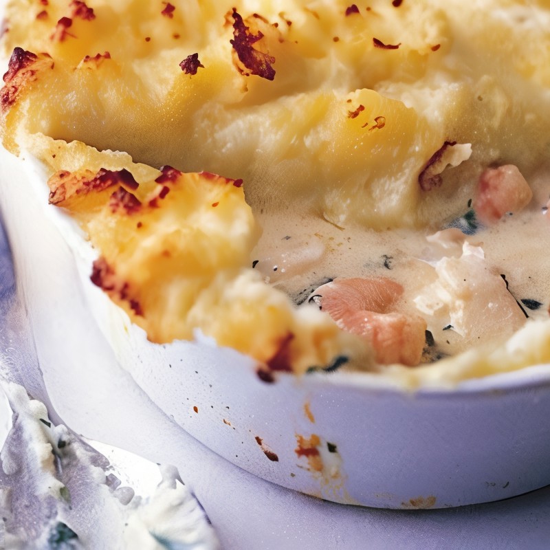 Запеканка с рыбой и картофелем