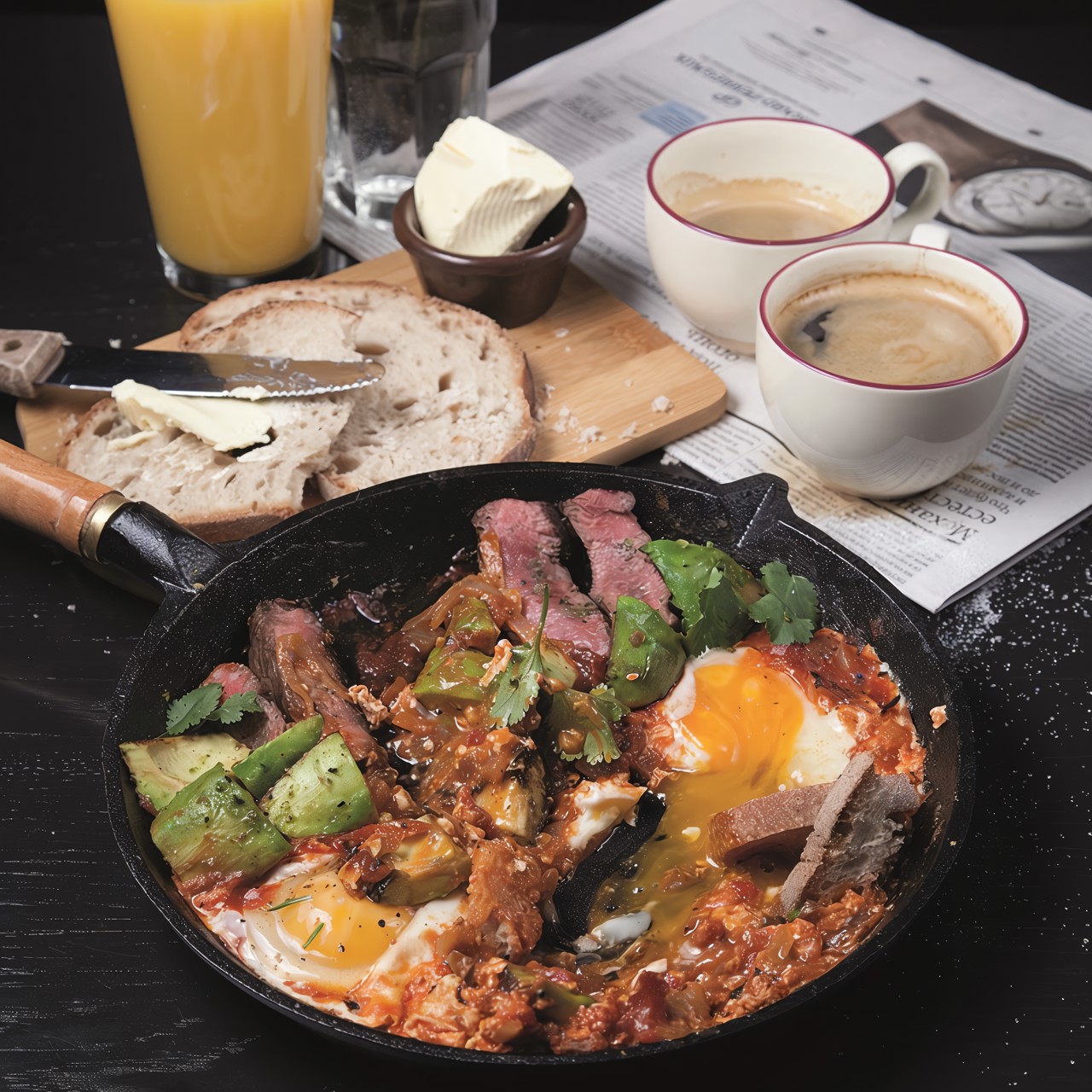 Завтрак со стейком