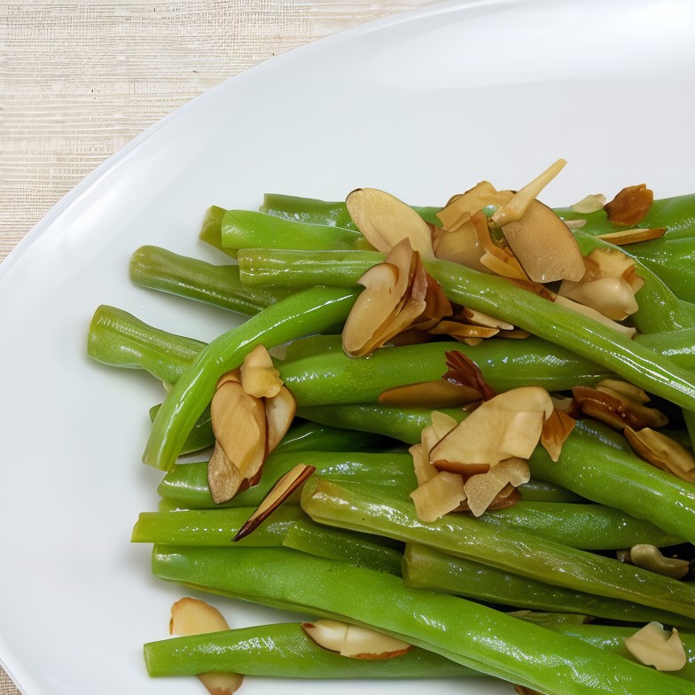 Зеленая фасоль с миндалем и тимьяном
