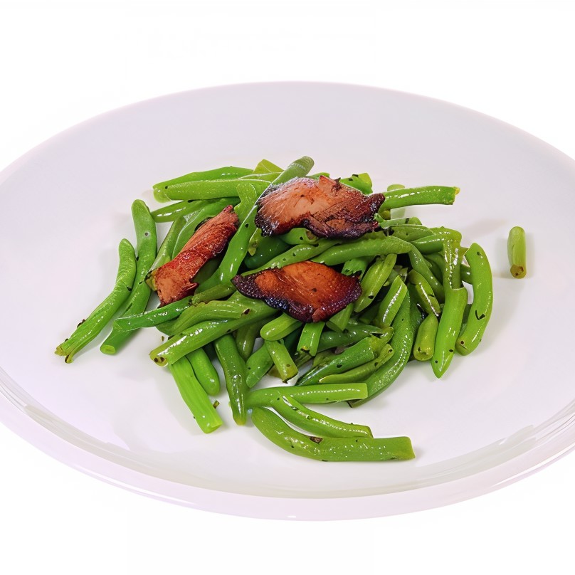 Зеленая фасоль с теплой заправкой и беконом