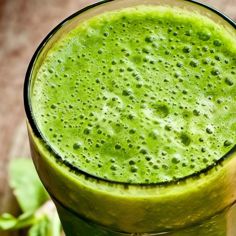 Зеленый смузи с апельсиновым соком