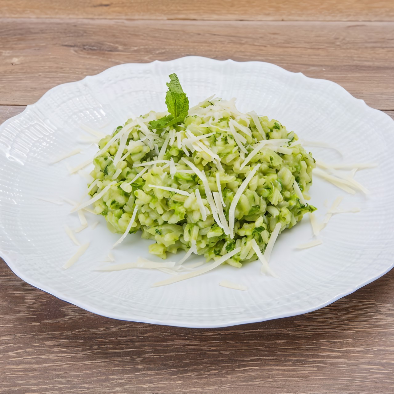 Зеленое ризотто со шпинатом