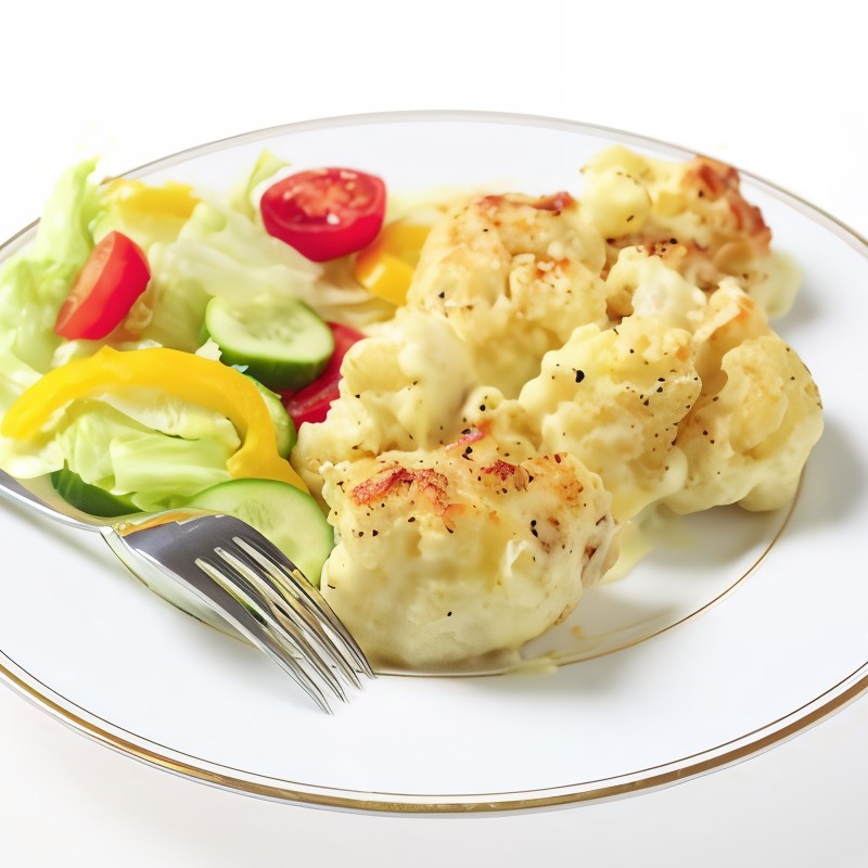 Жареная цветная капуста в сырном соусе