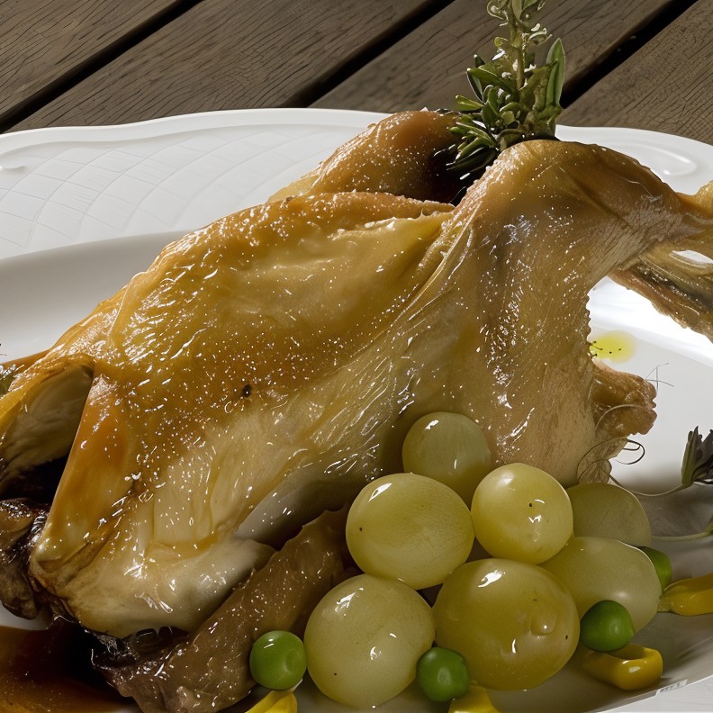 Жареные куропатки в цитрусово-гвоздичной глазури