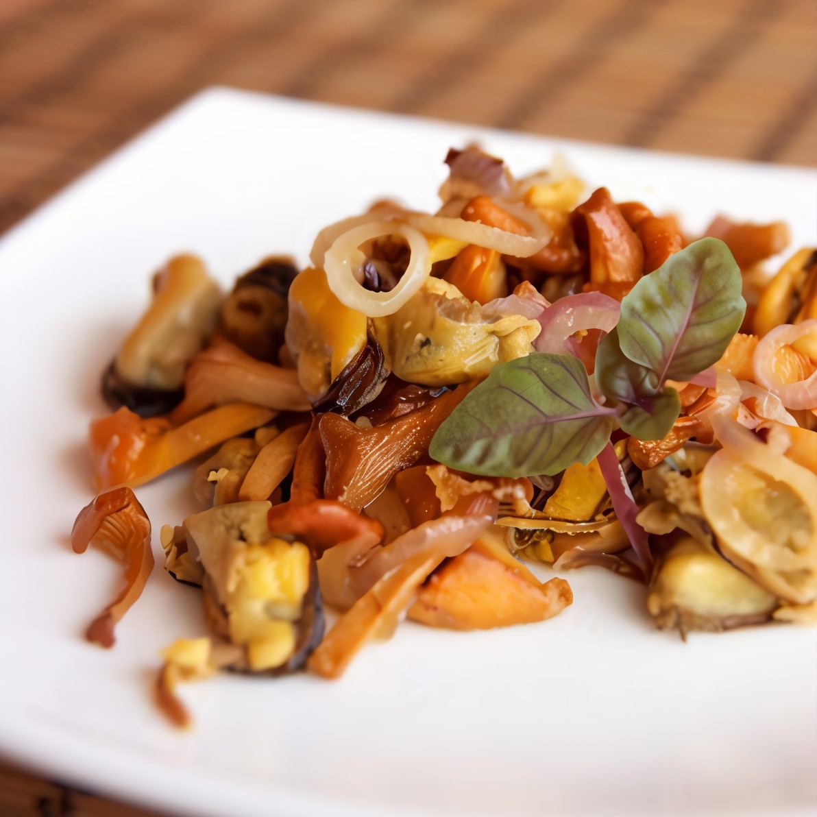 Жареные в духовке шиитаке, портобелло и шампиньоны с чесноком и розмарином