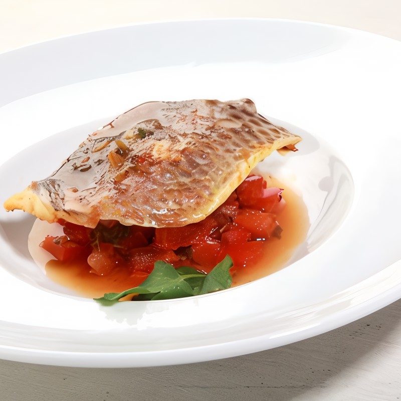 Жареный лосось под соусом сальса