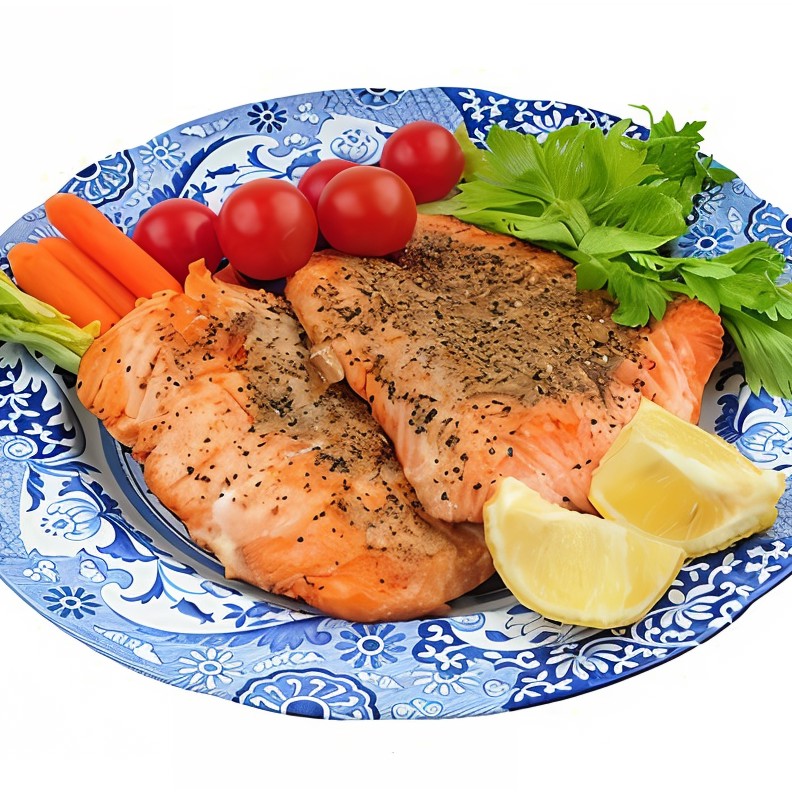 Жареный лосось