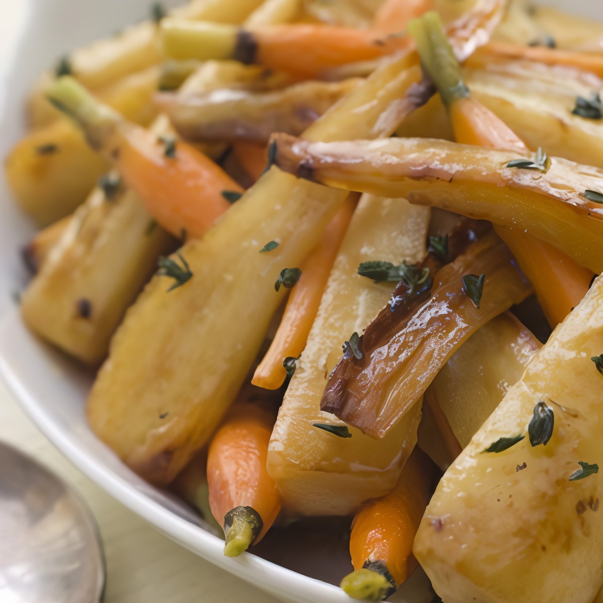 Жареный пастернак с петрушкой