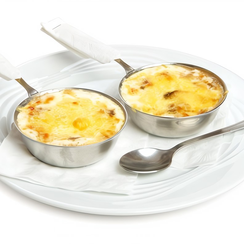 Жюльен из кальмаров с луком и грибами