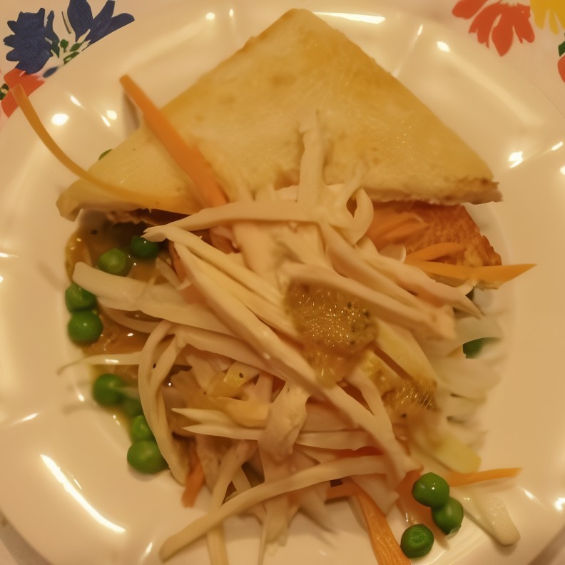 Жюльен из курицы с соусом из куркумы