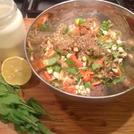 Бабагануш с проростками нута