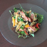 Баклажаны, тушеные в сметане, с болгарским перцем