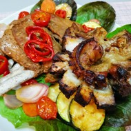 Бараньи ребра с овощами