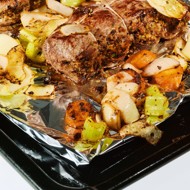 Баранина с горчицей и анчоусами