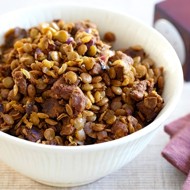 Баранина в маринаде с чечевицей