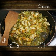 Белое рагу с куриным филе