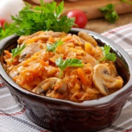 Белокочанная капуста с грибами