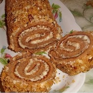 Быстрый рулет из сгущенки с начинкой