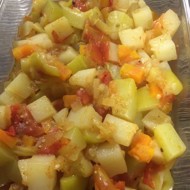 Быстрое овощное рагу с кабачком