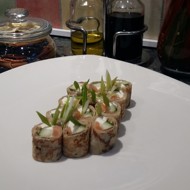 Блинчики с лососем и сыром