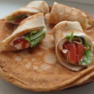 Блинчики с красной рыбой