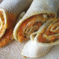 Блины соленые с морковной начинкой