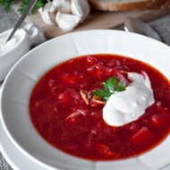 Борщ из баранины со свежей и квашеной капустой