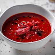 Борщ с телятиной и черносливом